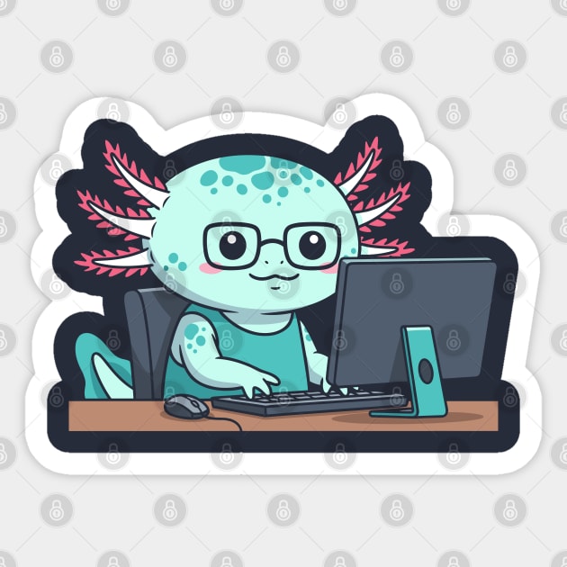 Cute Axolotl Programmer Sticker by enrynz
